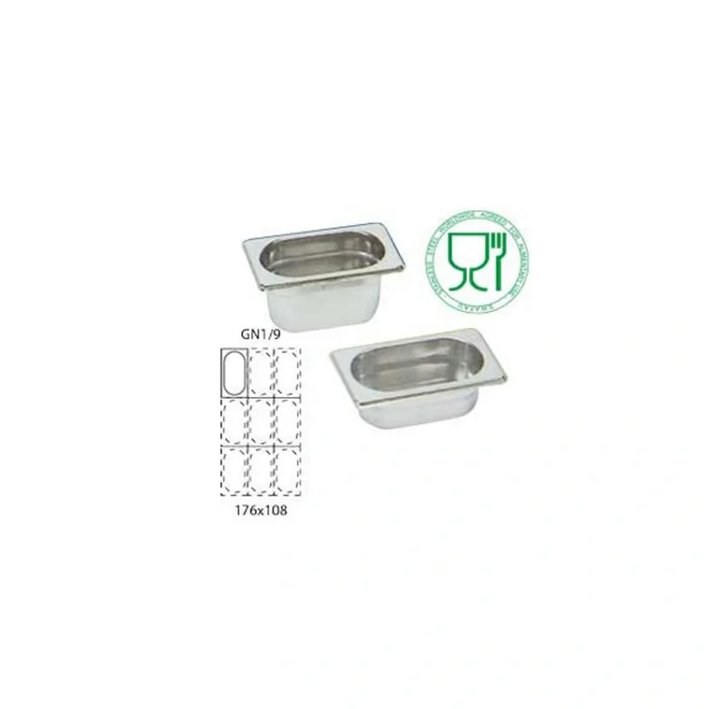 Bac Gastronorme Inox GN 1/9 Prof. 100 mm Livraison Gratuite