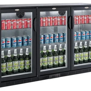 Acheter Direct ARRIÈRE BAR RÉFRIGÉRÉE NOIR 3 PORTES