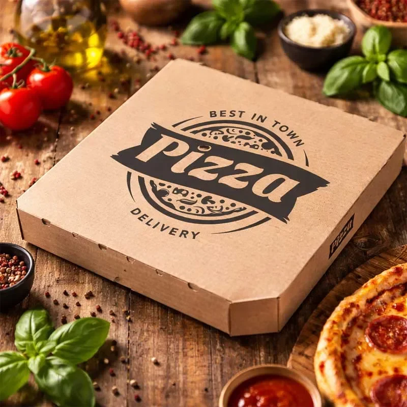 100 Boîtes à pizza kraft 29x29 cm coins cassés Affaire À Saisir