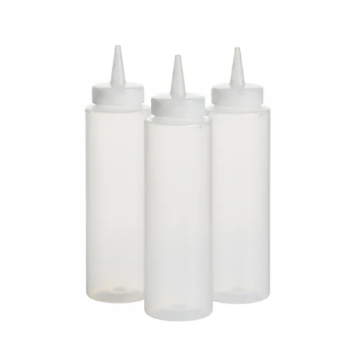 Lot de 3 Distributeurs de Sauce 1L Transparent - Equipementpro Meilleur Choix
