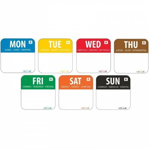 Marque Ensemble d étiquettes codes couleurs jour de la semaine 24mm - Vogue