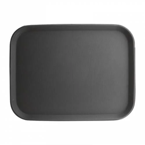 Plateau Rectangulaire Anti-Dérapant Noir - 356 x 457 mm - Kristallon Promotion