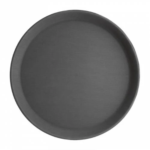 Expédié Aujourd’hui Plateau de bar rond antidérapant 406 mm noir - Polypropylène robuste - Idéal CHR cafés bars pubs - Olympia