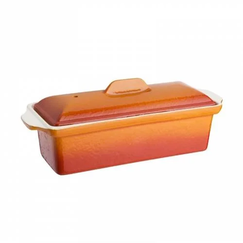 Expédition Rapide Terrine en fonte orange 1,7L - Cuisson homogène, compatible toutes sources de chaleur, intérieur émaillé antiadhésif - Vogue