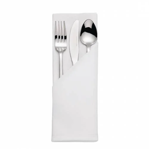 Réduction Serviettes blanches en coton bande de satin Mitre Luxury