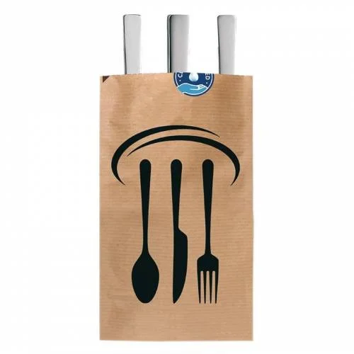 Sacs à couverts en papier kraft recyclable et scellable (lot de 2000) Authentique
