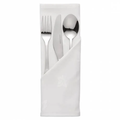 Serviettes blanches en coton motif feuille de lierre Mitre Luxury Luxor 550 x 550mm Vente Flash