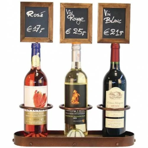 Seulement Aujourd’hui Présentoir pour bouteille de vin avec tableaux noirs Securit