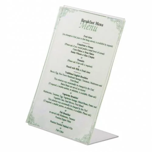Nouvel Arrivage Protège-menus incliné en acrylique Olympia A5