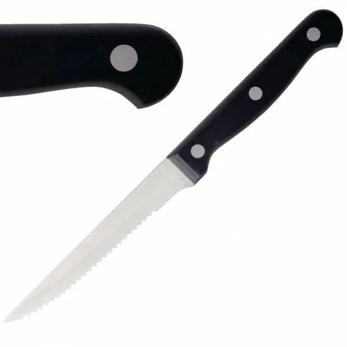 Couteaux à viande 215mm - Lot de 12 - Olympia manche noir Solde