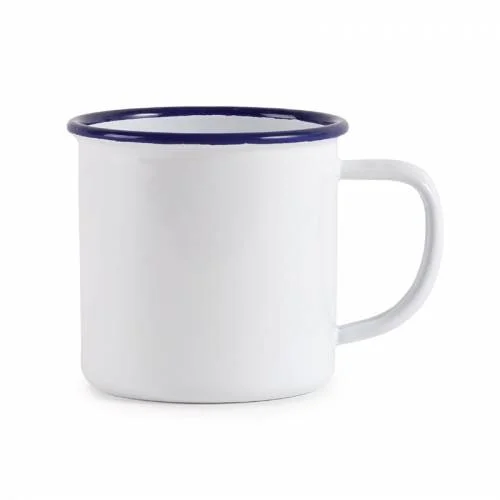 Mugs En Acier Émaillé Olympia Bleu Et Blanc – 350 Ml (Lot De 6) Soldes
