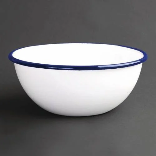 Bols En Acier Émaillé Olympia Bleu Et Blanc – Ø 155 Mm (Lot De 6) Bon Marché