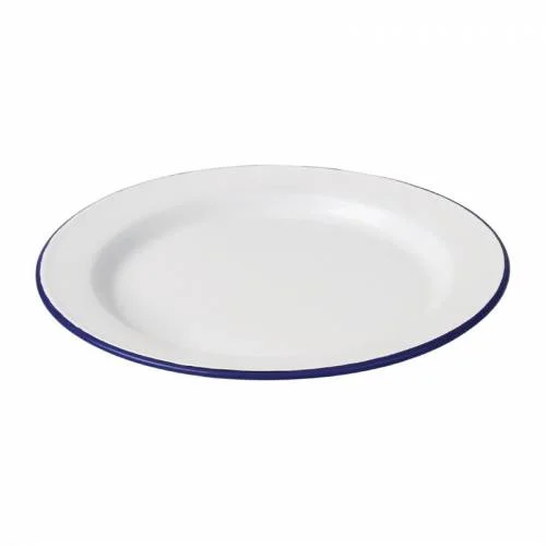 Vente Flash Assiettes Plates En Acier Émaillé Olympia – Ø 300 Mm (Lot De 6)
