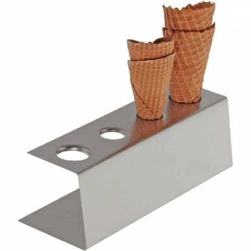Certifié Support cornets de glace en inox, 4 cônes, base stable et durable - APS