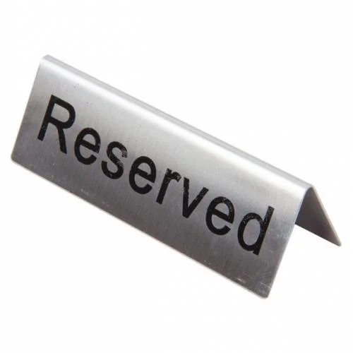 Lot de 10 Chevalets de table en Inox - "Réservé" - Olympia Populaire