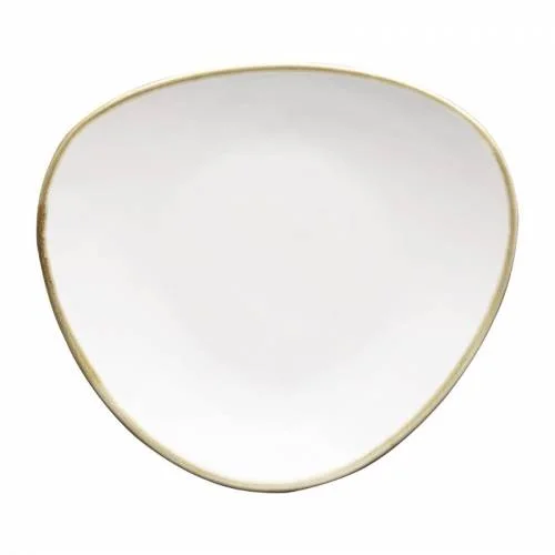 Réduction Assiettes triangulaires 230mm couleur craie Olympia Kiln 165mm (lot de 6)