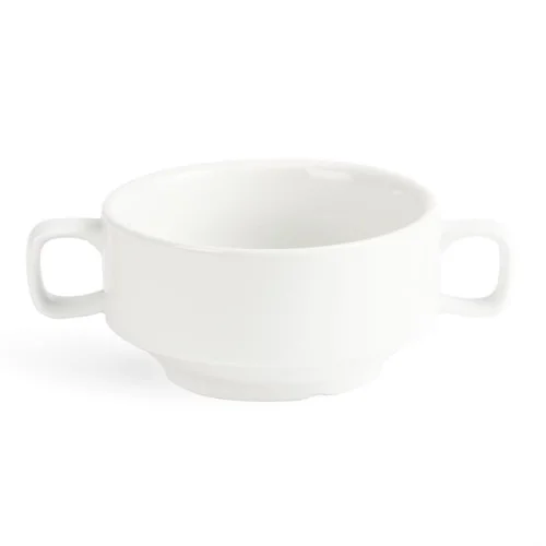 Bols À Soupe En Porcelaine Blanche Avec Anses Olympia – 115 Mm (Lot De 6) Offre Exclusive