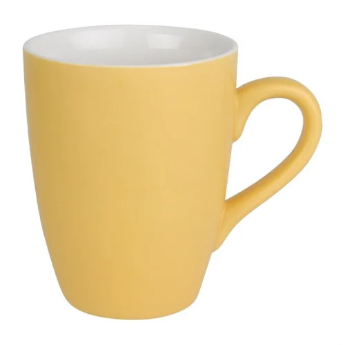 Mug Pastel Mat en Porcelaine Olympia Jaune - 320 ml (Lot de 6) Nouvelle Collection