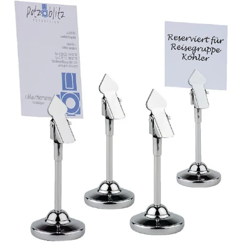 Réduction Lot de 4 Supports à pince inox pour numéros de table 105 mm - APS