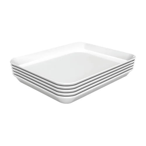 Plateau de présentation - 150x190x17mm - Blanc - Lot de 5 - Résistant à la chaleur - Bartscher Petit Prix