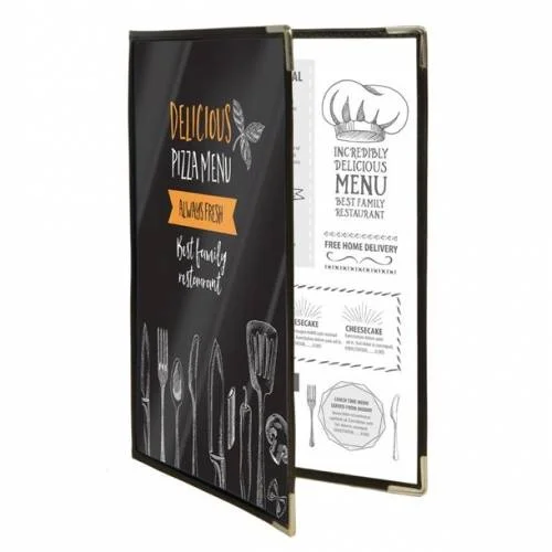 Pas Cher Lot de 3 Protège-menus Crystal A4 double - Securit