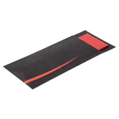 Prix Cassé Pochettes à couverts Noires avec serviette rouges Europochette (lot de 100)