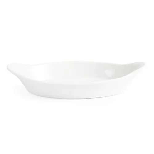 Plats Ovales À Oreilles En Porcelaine Blanche Olympia – 290 X 166 Mm Produit De Marque