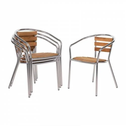 Haute Qualité Fauteuils Embilables Professionnels Frêne et Aluminium Bolero (Lot de 4)