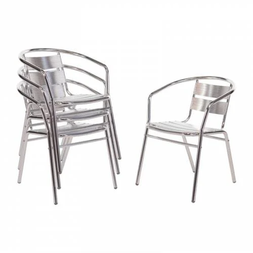 Fauteuils empilables professionnels Aluminium Bolero (Lot de 4) Offre Spéciale