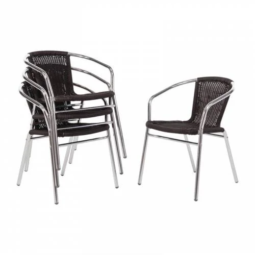 Fauteuils de restaurant en rotin Bolero (Lot de 4) Intérieur & Extérieur Prix Réduit