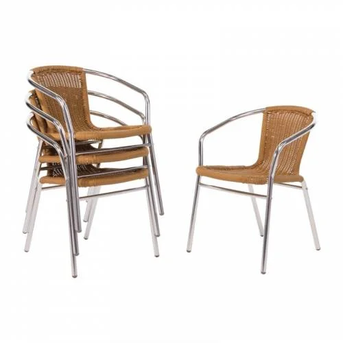 Fauteuils de restaurant rotin et aluminium Bolero (Lot de 4) Marque