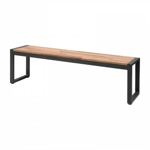 Satisfait Ou Remboursé Bancs industriels en acier et acacia Bolero 160 cm (lot de 2)