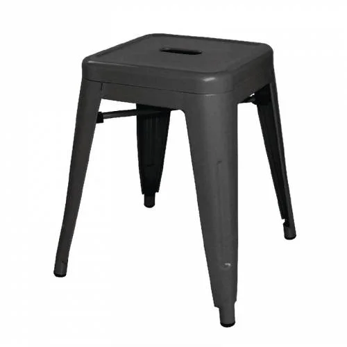 Tabourets bas Bistro en acier noirs - (lot de 4) - Bolero Nouvelle Collection