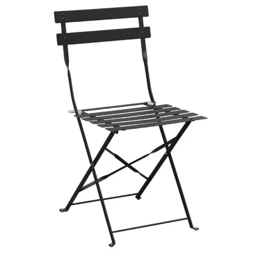 Meilleur Choix Chaises de terrasse en acier noir Bolero (lot de 2), résistantes UV et intempéries, design moderne et robuste - Bolero