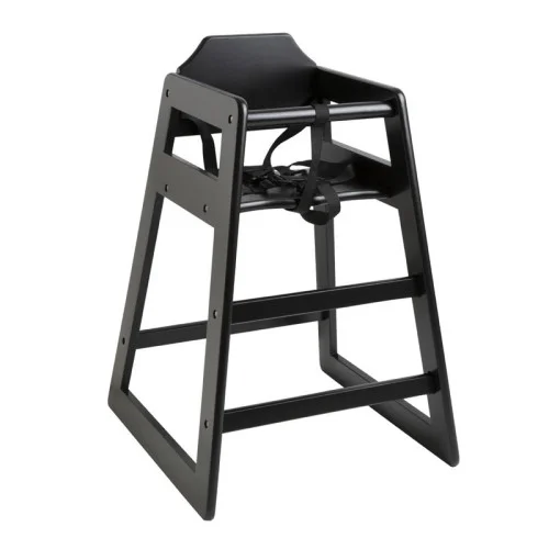 Chaise Haute Professionnelle en Bois Noire - Bolero Solde