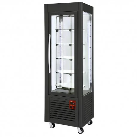 Achat Immédiat Vitrine panoramique 4 faces vitrées noireSNE/RN-B7-R2 | Diamond