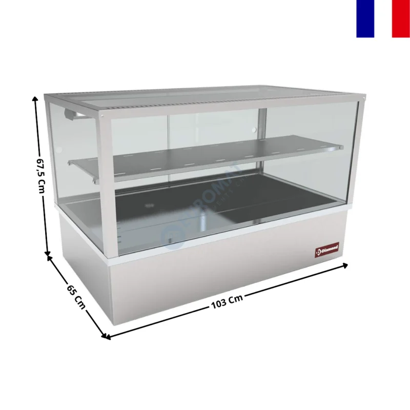 Vitrine Chauffante Panoramique Bain-Marie 3 x GN 1/1 | VBME3X | DIAMOND Dernier Modèle