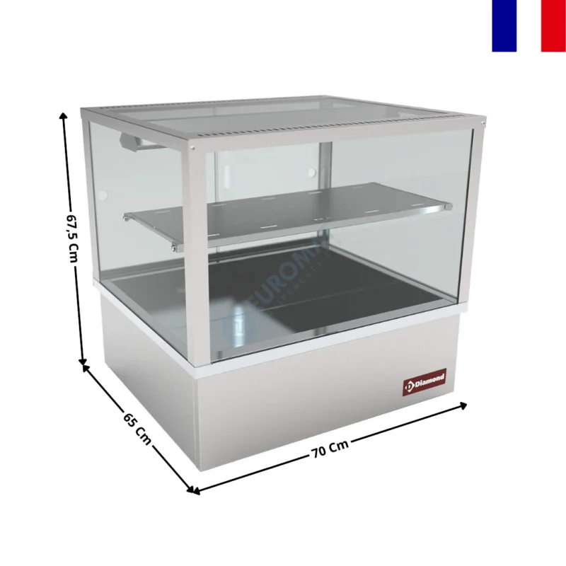 Meilleure Vente Vitrine Chauffante Panoramique Bain-Marie 2 x GN 1/1 | VBME2X | DIAMOND