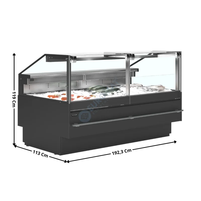 Vitrine Réfrigérée 192,3 Cm Spécial Poissonnerie Modèle SOCA 1100 – Avec Lit de Glace – TEFCOLD | SOCAF18790B | TEFCOLD Prix Cassé