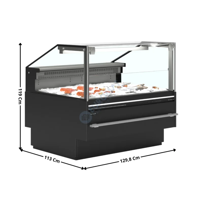 Satisfait Ou Remboursé Vitrine Réfrigérée 129,8 Cm Spécial Poissonnerie Modèle SOCA 1100 – Avec Lit de Glace – TEFCOLD | SOCAF12590B | TEFCOLD