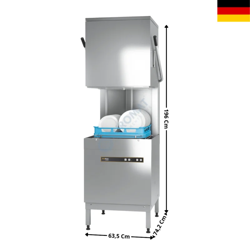 Expédition Rapide Lave Vaisselle à Capot 50x50 – Sans adoucisseur, Avec liquide détergent & Avec Pompe de Vidange + Pompe de Rinçage | H60412B | ECOMAX By HOBART