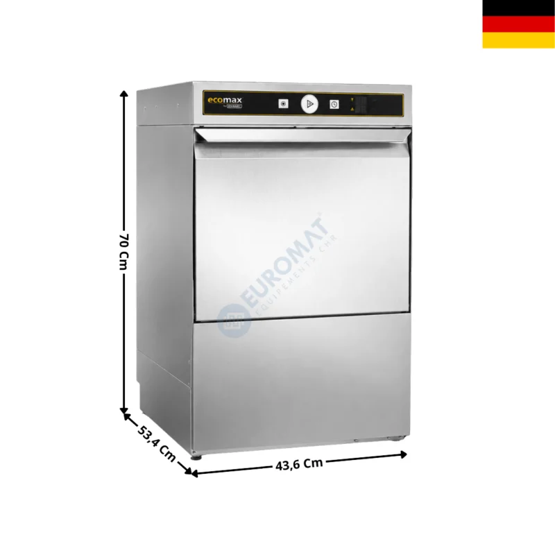 Lave Verre 39x39 – Sans adoucisseur, Sans liquide détergent & Avec Pompe de Vidange | G40410C+04005255001 | ECOMAX By HOBART Nouvel Arrivage