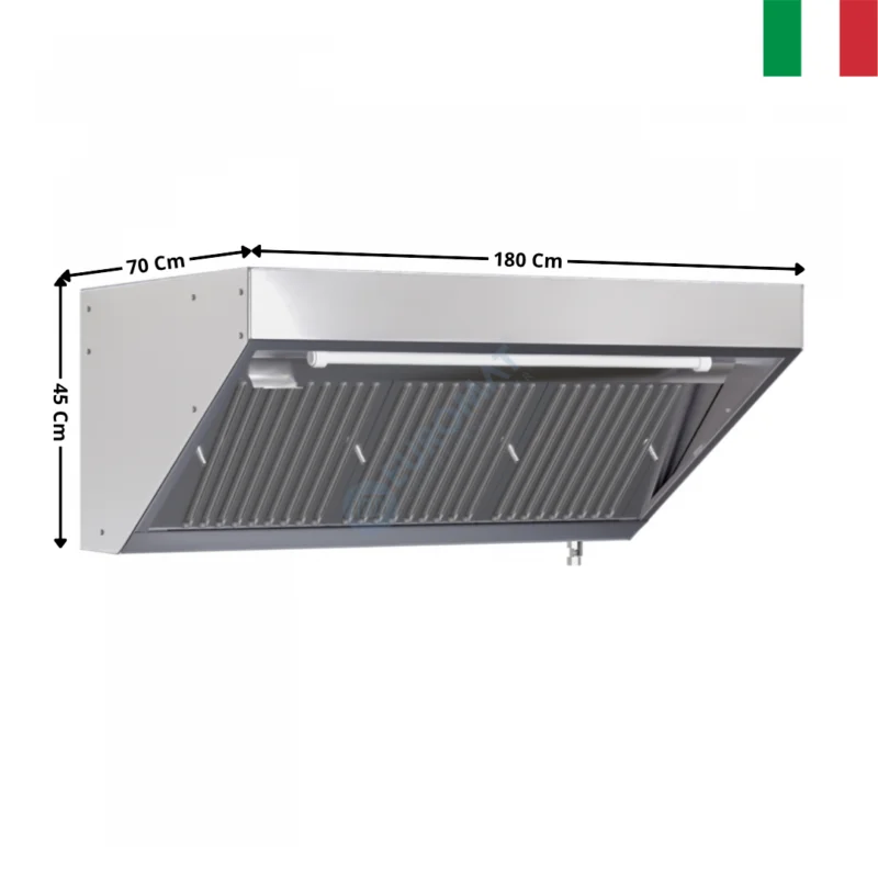 Meilleur Choix Hotte statique L. 1800 – Profondeur 700 Série SNACK | DLHS718S | DYNASTEEL