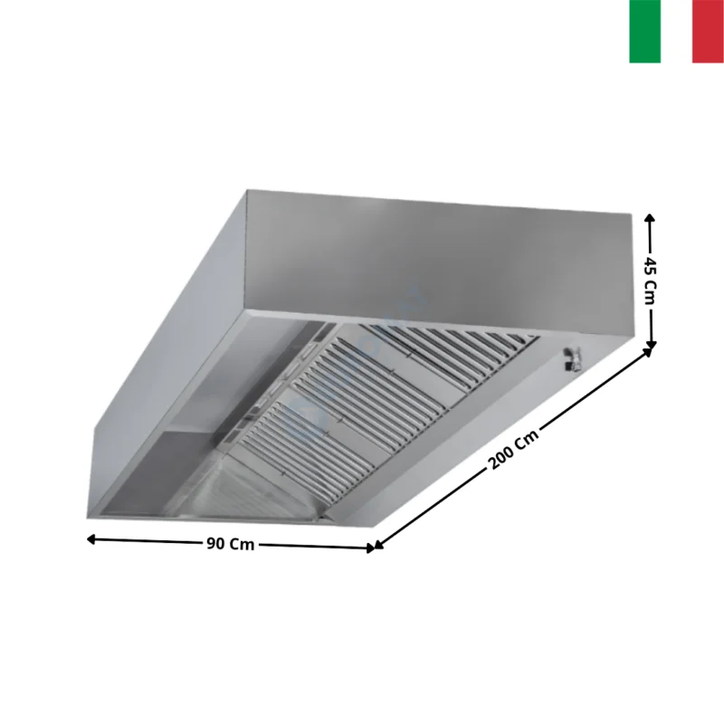 Hotte statique L. 2000 – Profondeur 900 Série CUBIQUE | DLHC920S | DYNASTEEL Prix Choc