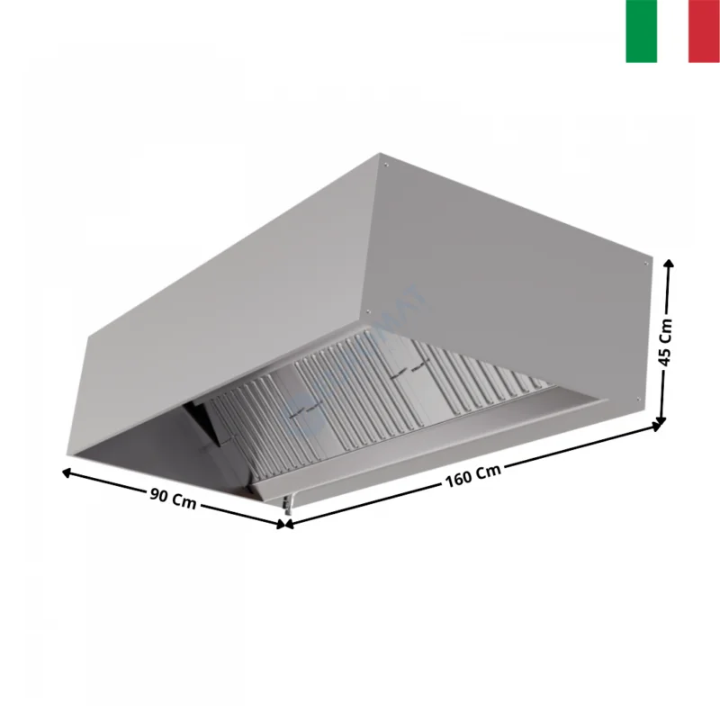 Expédié Aujourd’hui Hotte statique L. 1600 – Profondeur 900 Série CUBIQUE | DLHC916S | DYNASTEEL