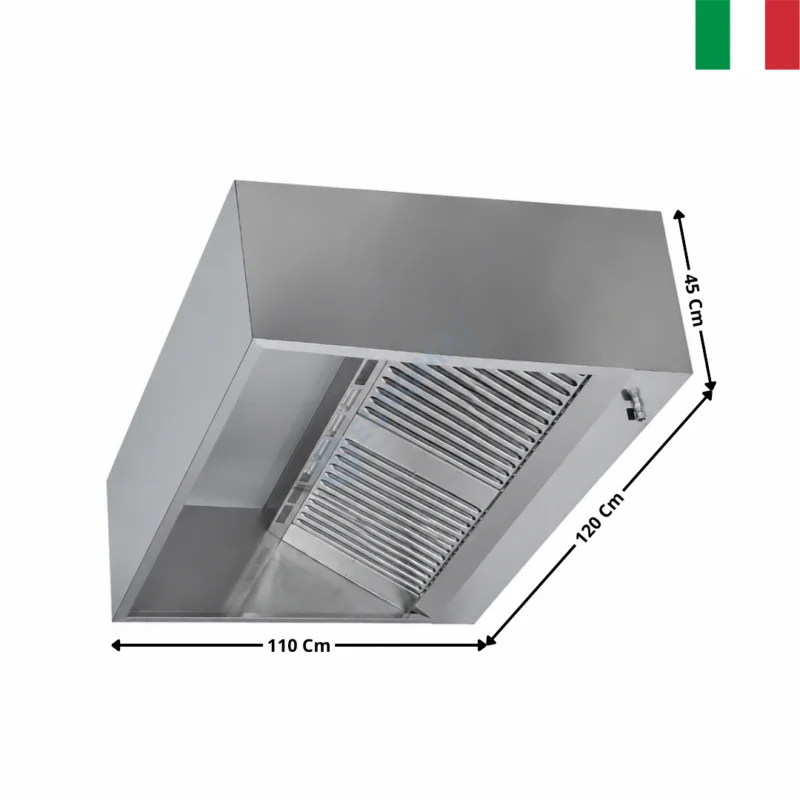 Certifié Hotte statique L. 1200 – Profondeur 1100 Série CUBIQUE | DLHC1112S | DYNASTEEL