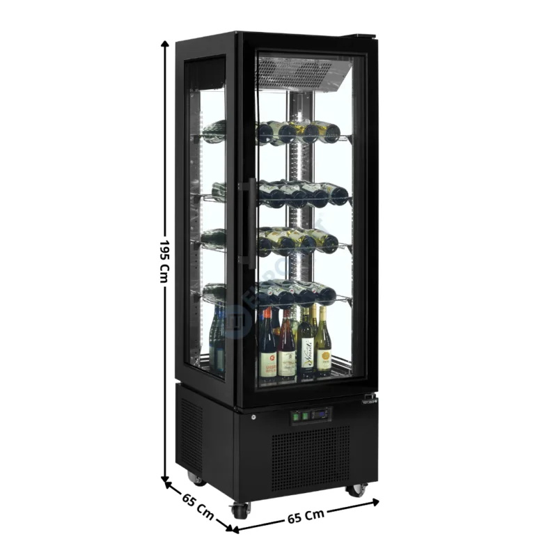 Vitrine Panoramique Positive 364 L. Noir – Ventilé – Spécial Vin | UPD400C+4X34373 | TEFCOLD Meilleur Prix