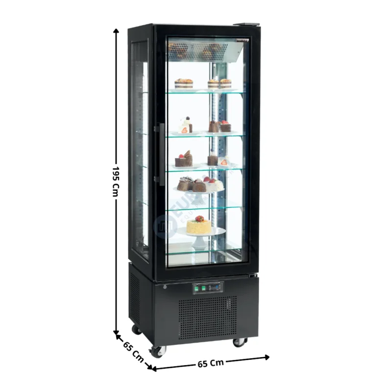 Vitrine Panoramique Positive 364 L. Noir – Ventilé | UPD400C | TEFCOLD Haute Qualité