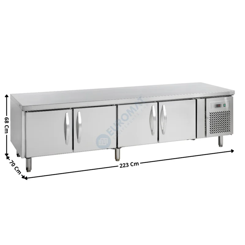 Pas Cher Soubassement Positive 223 Cm – 4 Portes GN1/1 | UC5410 | TEFCOLD