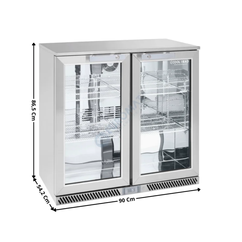Arrière de bar inox – 2 portes vitrées battantes 215 L. | BBX285 | COOL HEAD Retour Gratuit